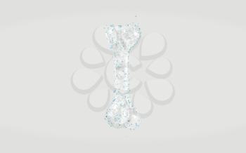 Bone with biology structure lines, 3d rendering. Computer digital drawing.
