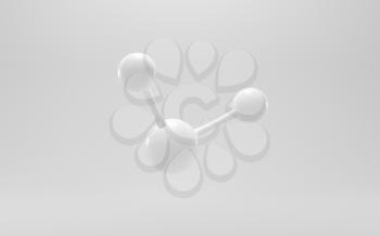 Simplicity chemical molecule with white background, 3d rendering. Computer digital drawing.