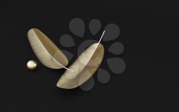 Creative soft feather background, 3d rendering. Computer digital drawing.