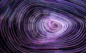 Purple curve lines vortex, fantasy background, 3d rendering. Computer digital drawing.