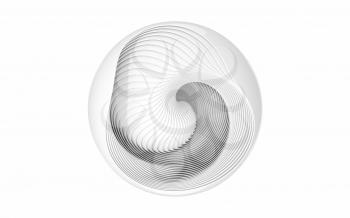 White curves with abstract geometry, 3d rendering. Computer digital drawing.