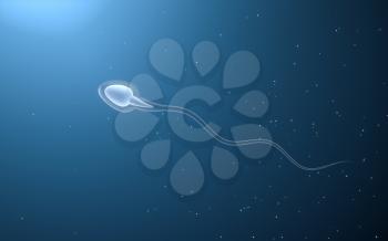 Human sperm cells, 3d rendering. Computer digital drawing.