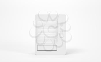 Empty vending machine with white background, 3d rendering. Computer digital drawing.