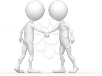 Royalty Free Clipart Image of Two People Shaking Hands