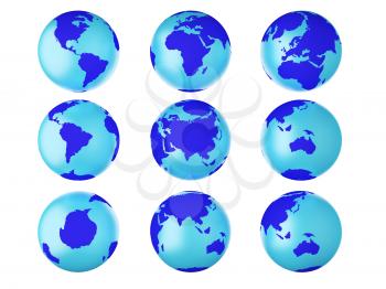 Royalty Free Clipart Image of Globes