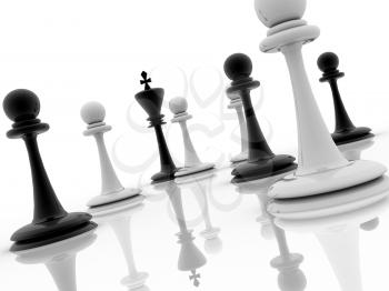 Royalty Free Clipart Image of Chess Pieces