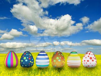 Royalty Free Clipart Image of Easter Eggs