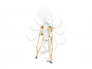 Royalty Free Clipart Image of an Injured Figure