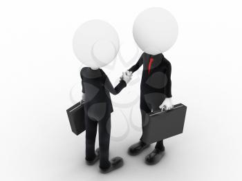 Royalty Free Clipart Image of Businessmen Shaking Hands