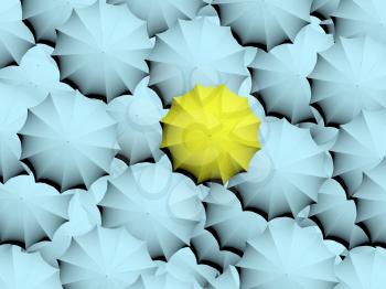 3d rendering of a sea of umbrellas 