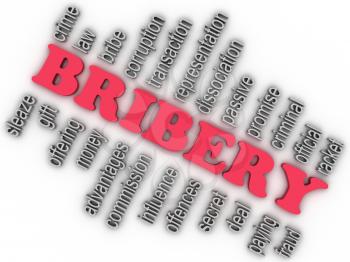 3d imagen Bribery concept word cloud background