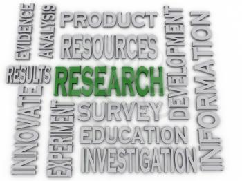 3d imagen Research concept word cloud background