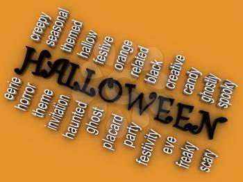 3d imagen Halloween concept word cloud background