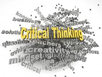 3d image critical thinking issues concept word cloud background