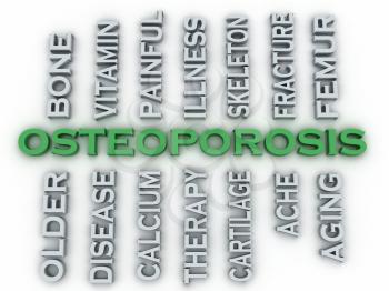 3d image Osteoporosis issues concept word cloud background
