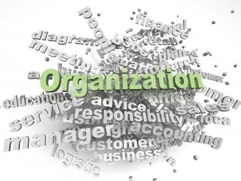 3d imagen Organization  issues concept word cloud background