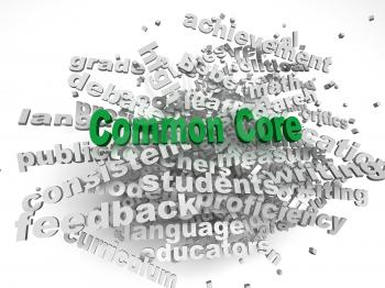 3d imagen Common Core  issues concept word cloud background