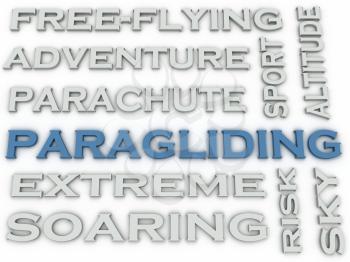 3d image Paragliding  issues concept word cloud background