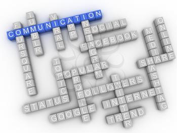 3d image Communication  issues concept word cloud background