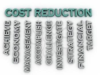 3d image cost reduction   issues concept word cloud background