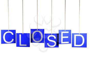 3d shop sign closed on white background