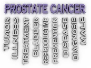 3d image Prostate Cancer word cloud concept