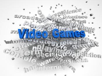 3d image Video games issues concept word cloud background