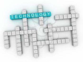 3d image Technology word cloud concept