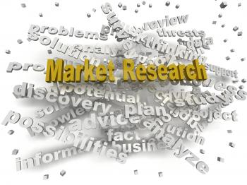 3d image Market Research word cloud concept