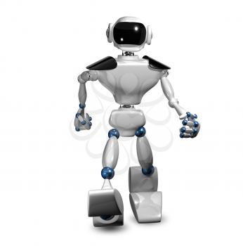 3d illustration of a white robot on white background