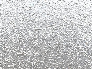 3D Illustration of Silver Crumpled Metal Texture