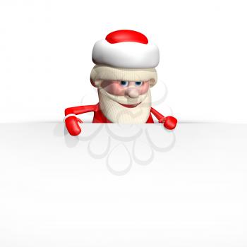 3D Illustration Jolly Santa Claus with a White Background