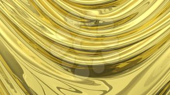 3D Illustration Abstract Gold Background Silk Cloth