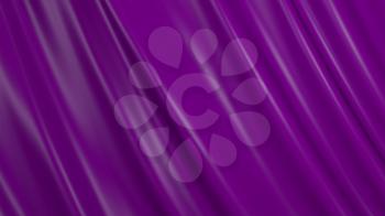 3D Illustration Abstract Purple Background Silk Cloth