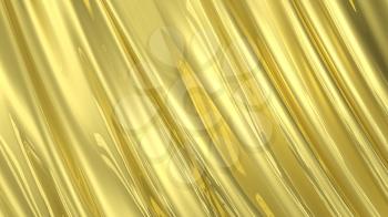 3D Illustration Abstract Gold Background Silk Cloth