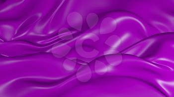 3D Illustration Abstract Purple Background Silk Cloth