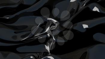 3D Illustration Abstract Black Background with Glare