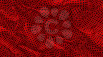 3D Illustration Abstract Black Background with Glare and with the Red