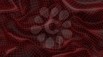 3D Illustration Abstract Black Background with Glare and with the Red