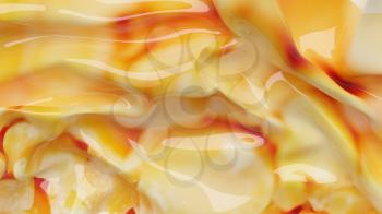 3D Illustration Fruit Caramel Abstraction Texture Wavy Material