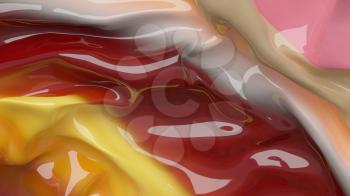 3D Illustration Fruit Caramel Abstraction Texture Wavy Material