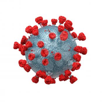 3D Illustration Abstract Virus Model on White Background
