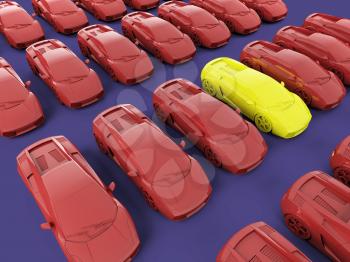 Royalty Free Clipart Image of a Bunch of Cars