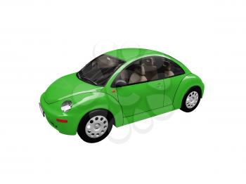 Royalty Free Clipart Image of a Green Car