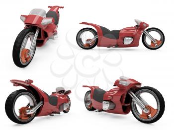 Royalty Free Clipart Image of Motorcycles