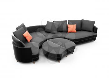 Royalty Free Clipart Image of a Leather Couch