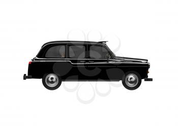 Royalty Free Clipart Image of a Black Taxi