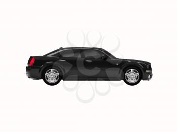 Royalty Free Clipart Image of a Black Car