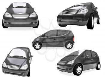 Royalty Free Clipart Image of a Collage of Cars