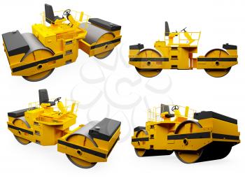 Royalty Free Clipart Image of Construction Vehicles